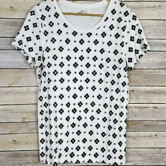 J. Crew Collector Tee Velvet Diamond Geo IkatbPrint T Shirt Size Large - Picture 4 of 6